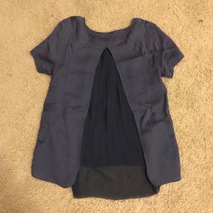 Rebecca Taylor short sleeve silk blouse